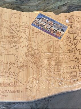 San Diego Bamboo Serving/Charcuterie Board with Map Engraving